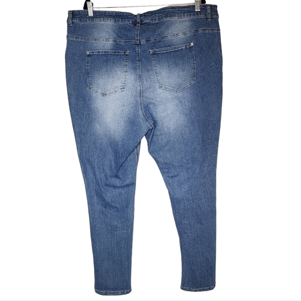 Gemma Rae Stretch Denim Highrise Distressed Jeans Women's Plus Size 24W - Picture 2 of 16